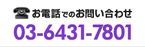 お電話でのお問い合わせ 03-6431-7801