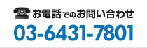 お電話でのお問い合わせ 03-6431-7801