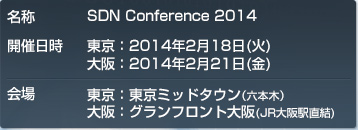 東京：2014年2月18日(火) 東京ミッドタウン(六本木)、大阪：2014年2月21日(金)　グランドフロント大阪(JR大阪駅直結)